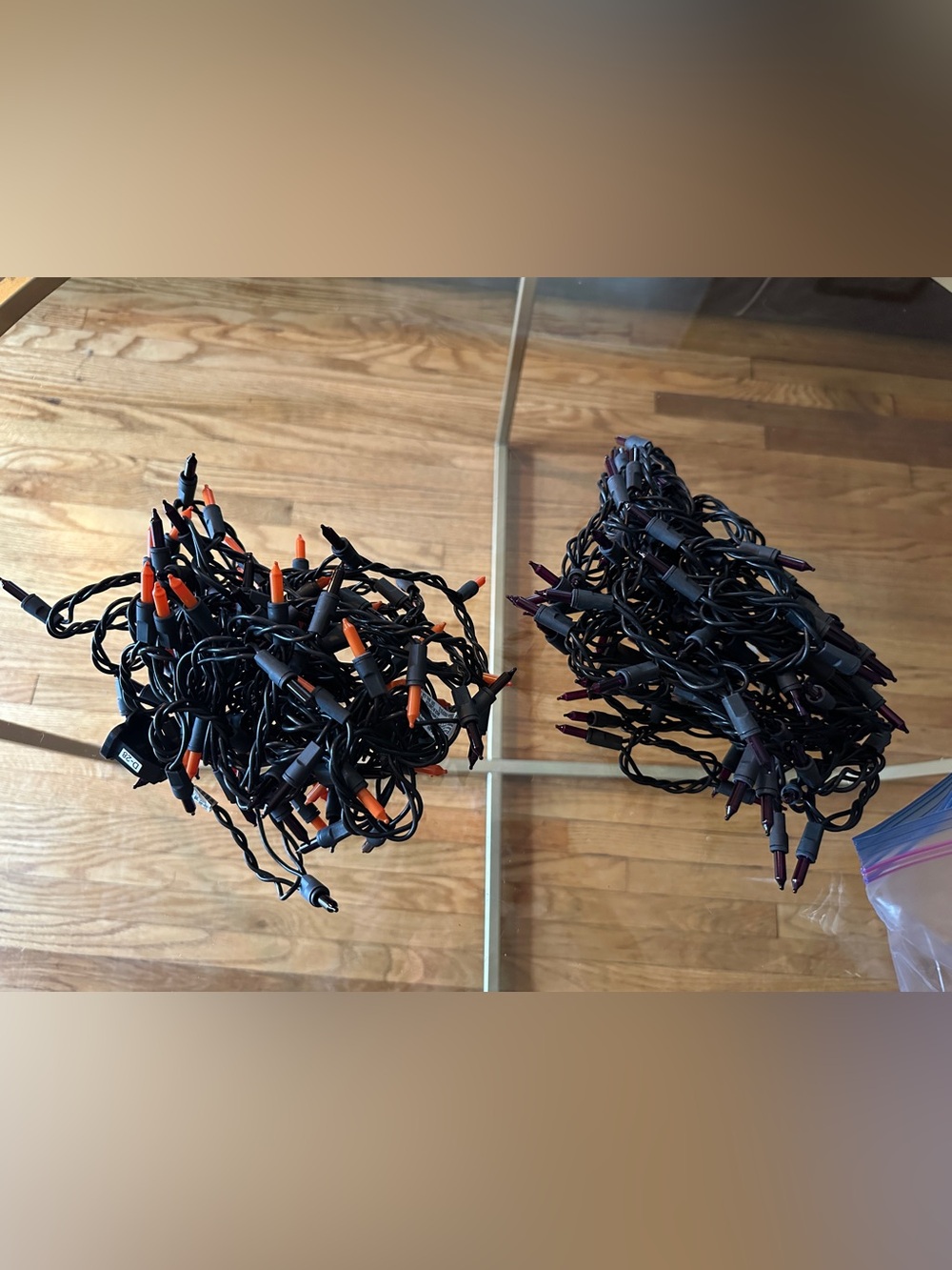Unbranded Black Holiday String Lights with Orange and Purple Tips